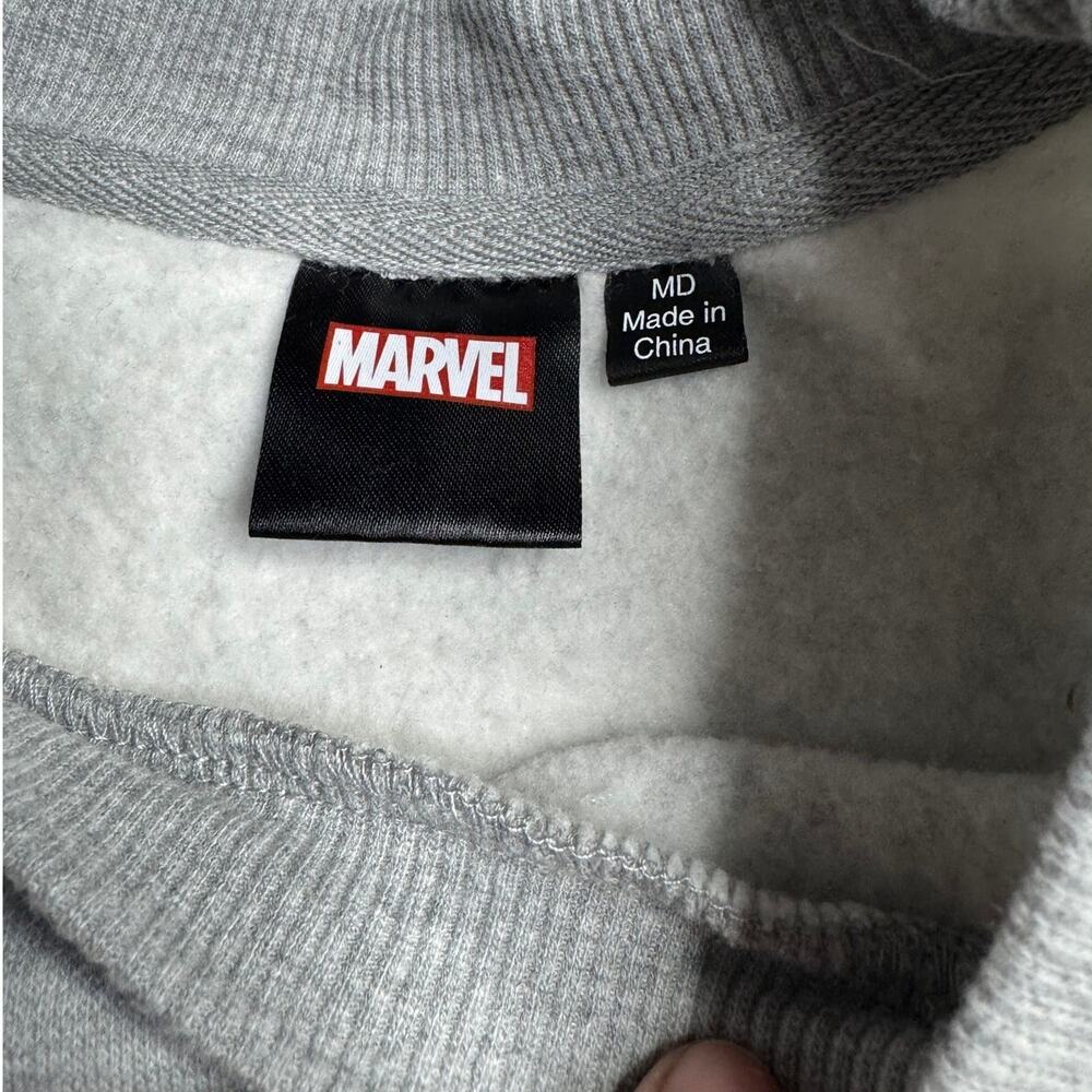 Marvel Spider-Man Gray Graphic Crewneck Sweatshirt Medium Pullover Embroidered - Picture 8 of 12